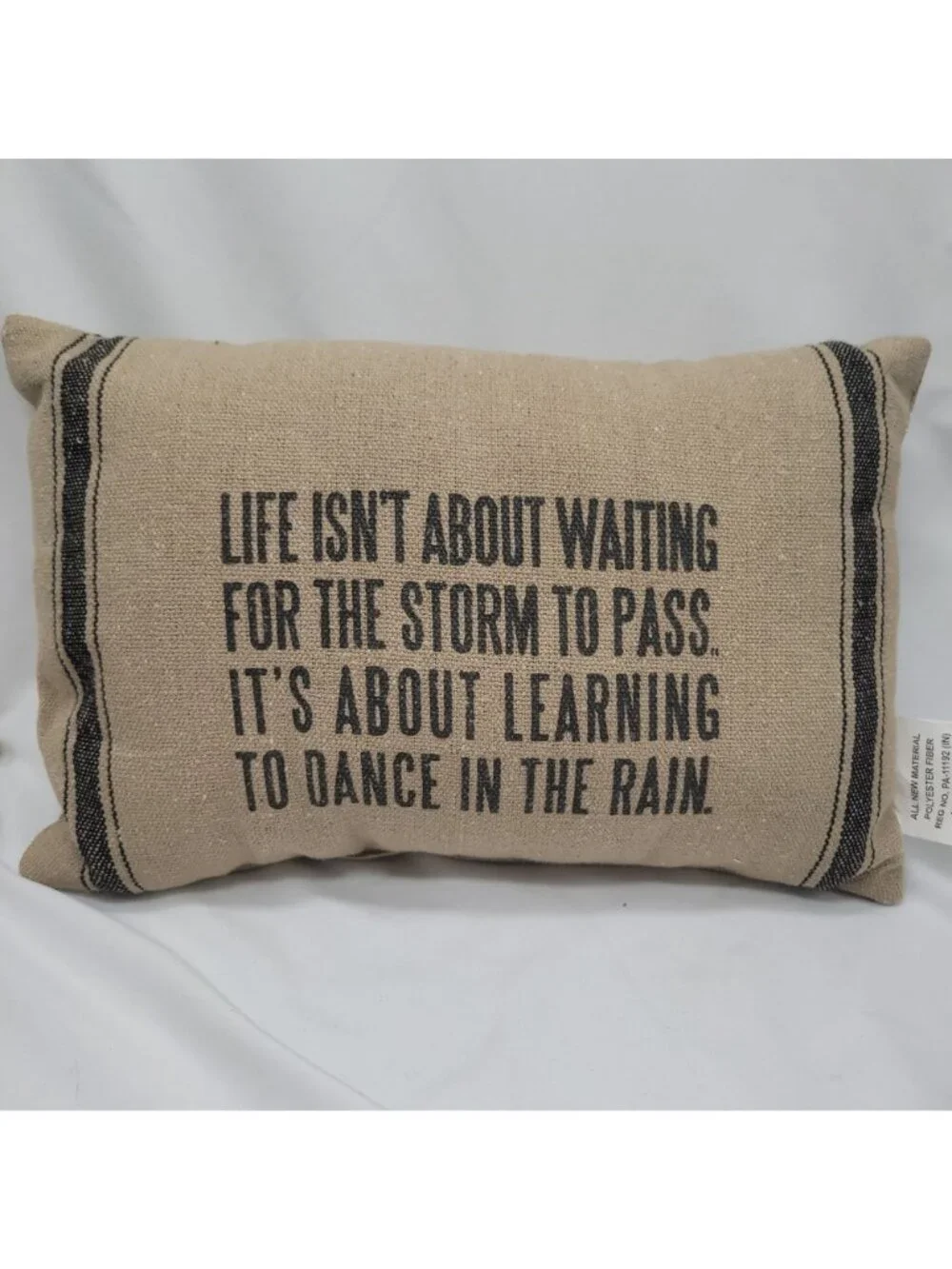 Life Isnt About Waiting Quote Burlap Accent Pillow 15"×10" Decorative Throw Cush - Picture 2 of 10